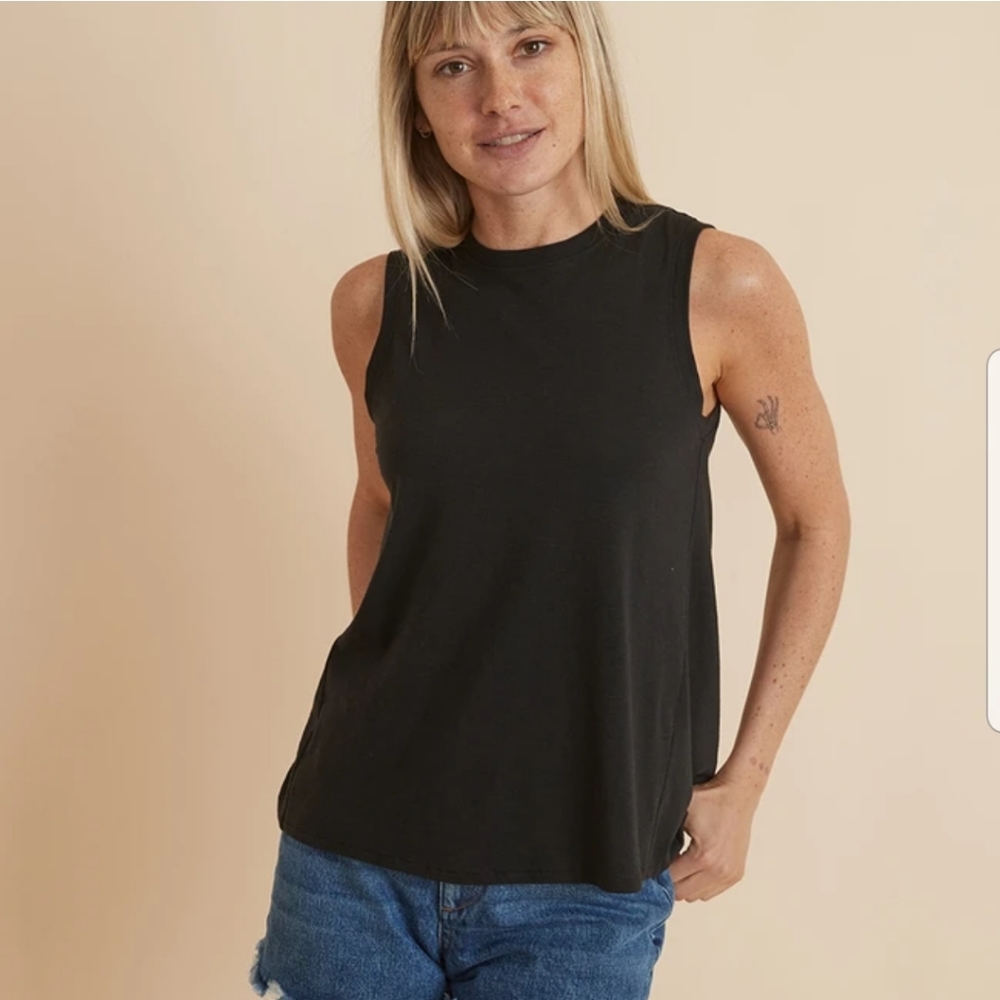 Marine Layer Tulip Back Tank in Black